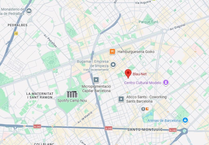 Blau-Net en Carrer Novell 87, Les Corts, Barcelona