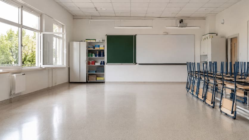 Limpieza en escuelas y colegios en verano